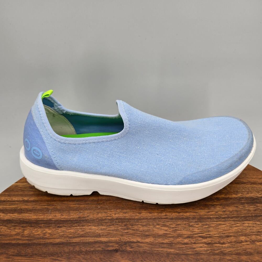 Oofos Oomg Eezee Shoes Womens 10 Light Blue Recovery Sport Comfort Sneakers